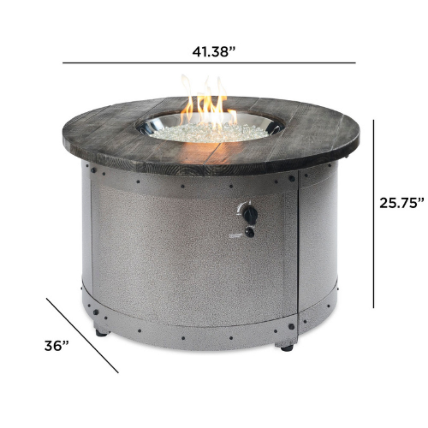 EDISON - Round Gas Fire Pit Table