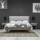 AURA BED - King/Queen - Solid Acacia/Fabric Upholstered