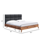 REMIX BED - Acacia wood/Polyester Upholstery/RubberWood - More Sizes