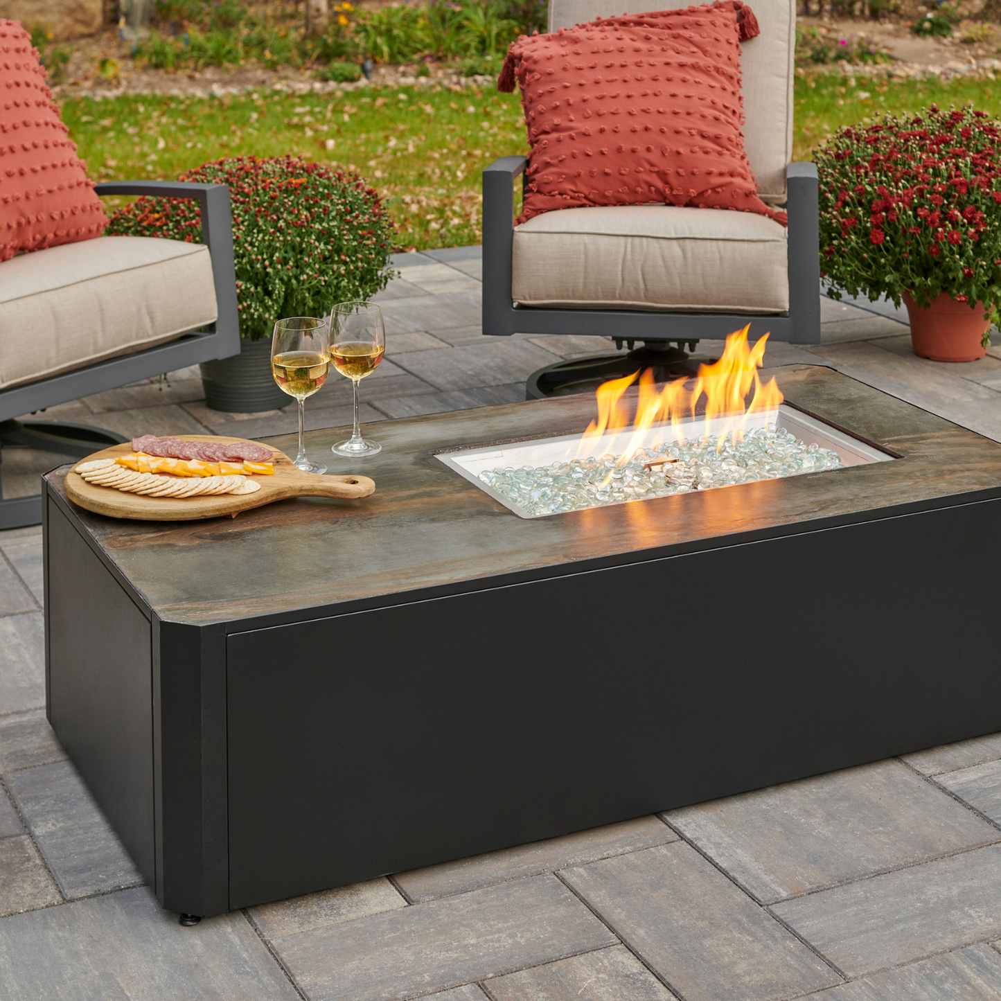 KINNEY - 55" - Rectangular Gas Fire Pit Table