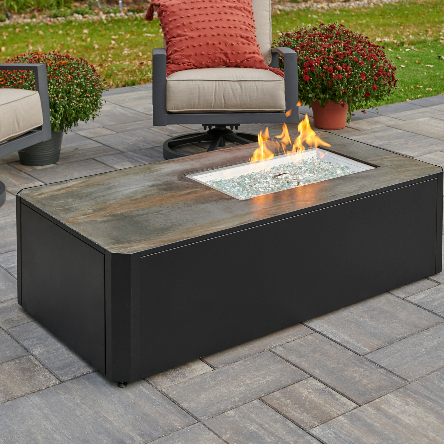 KINNEY - 55" - Rectangular Gas Fire Pit Table