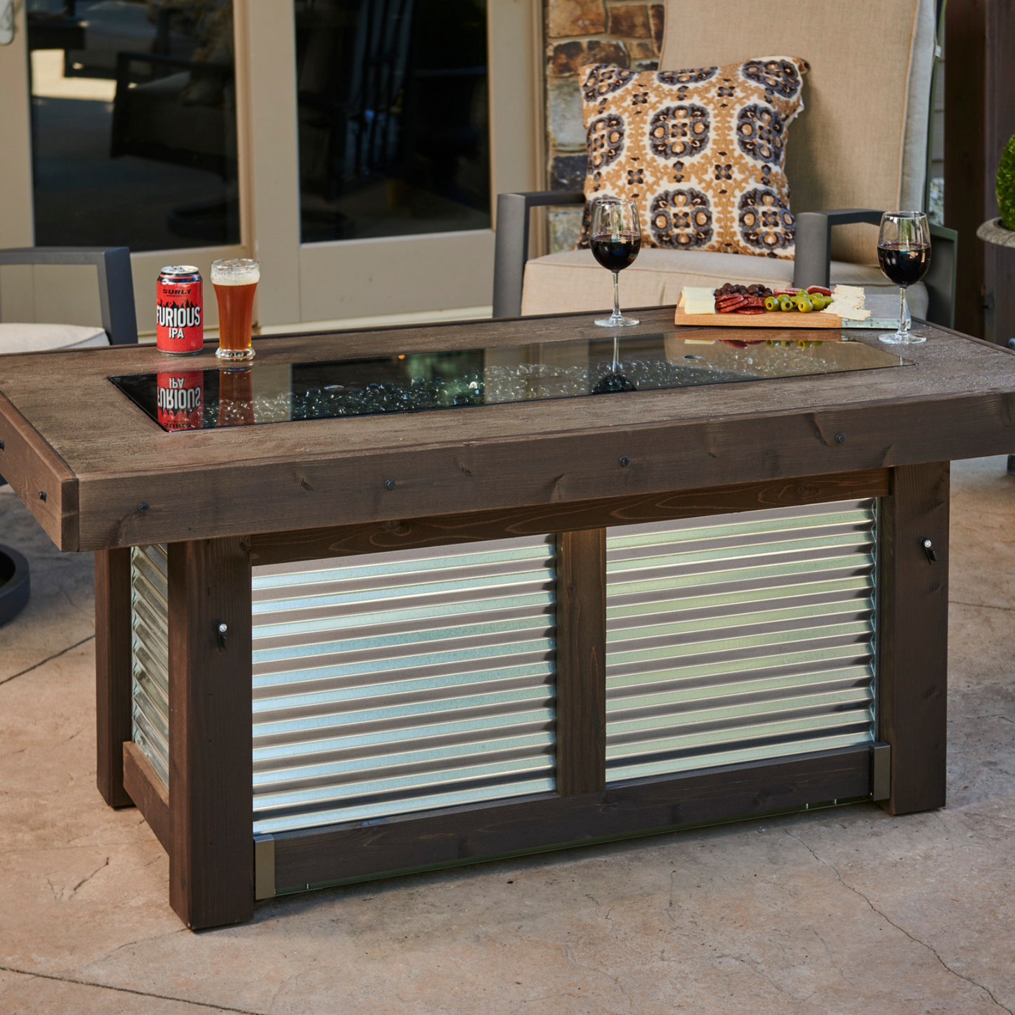 DENALI BREW - 56" - Linear Gas Fire Pit Table