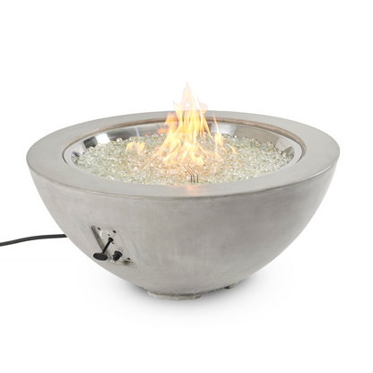 Enhance your outdoor space with the Cove 42" Round Gas Fire Pit Bowl. Available in Natural Grey, Midnight Mist, and White. Experience warmth and style today.