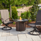 Elevate your outdoor ambiance with the compact and versatile Stonefire Gas Fire Pit Table. Its elegant design, compatible with propane and natural gas, creates a warm and inviting atmosphere. Enjoy the dual functionality of a fire pit and a functional table, all while ensuring safety and quality.