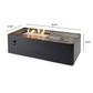 KINNEY - 55" - Rectangular Gas Fire Pit Table