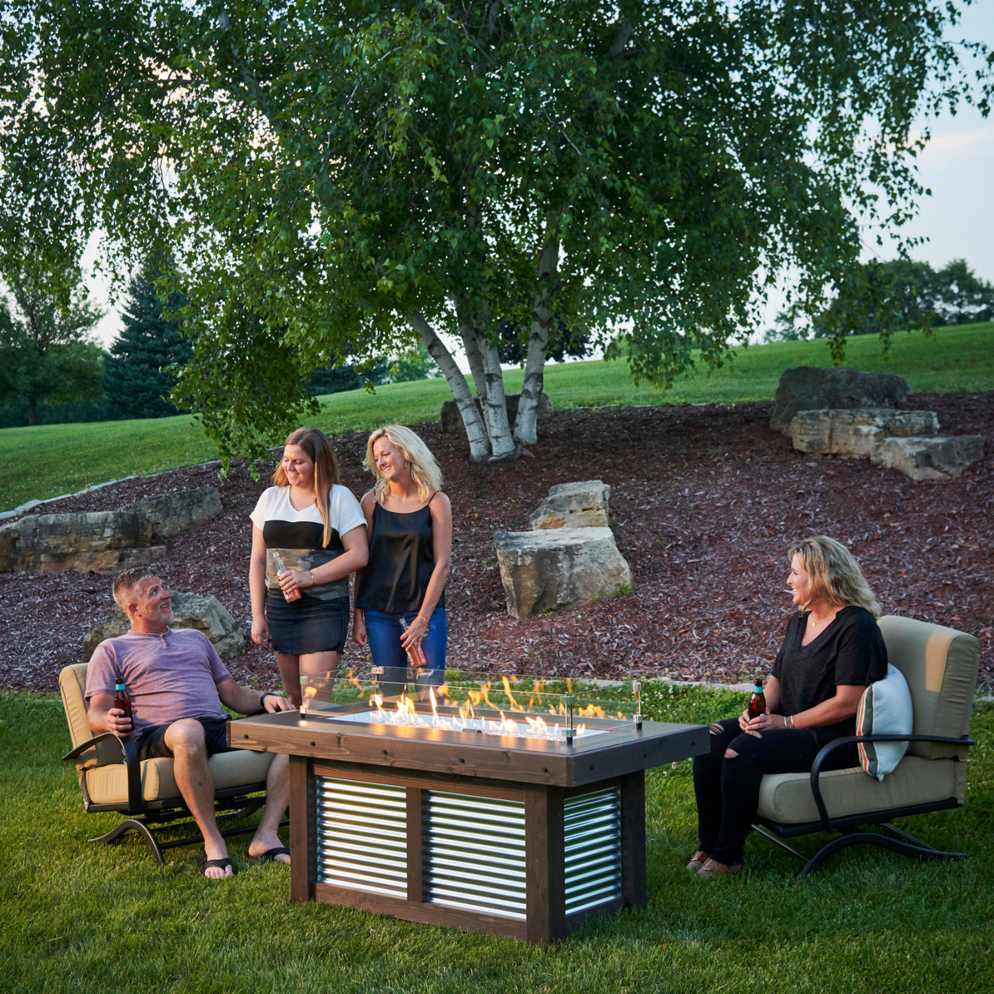 DENALI BREW - 56" - Linear Gas Fire Pit Table