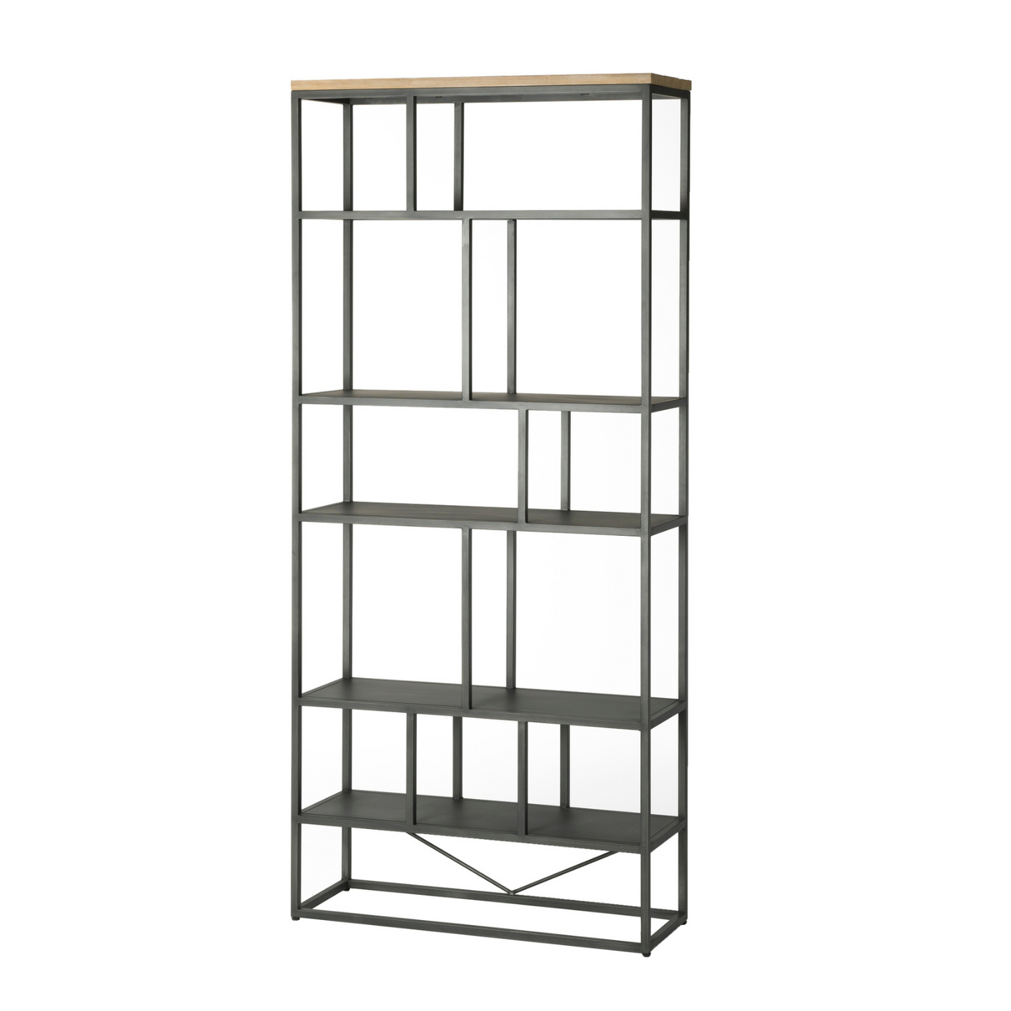 "Introduce the Havana Tall Bookcase - handcrafted from Acacia wood and sturdy iron. Modern farmhouse design with ample storage and striking display area. Clean lines, mixed textures, vibrant colors. Fun, functional element for your decor."