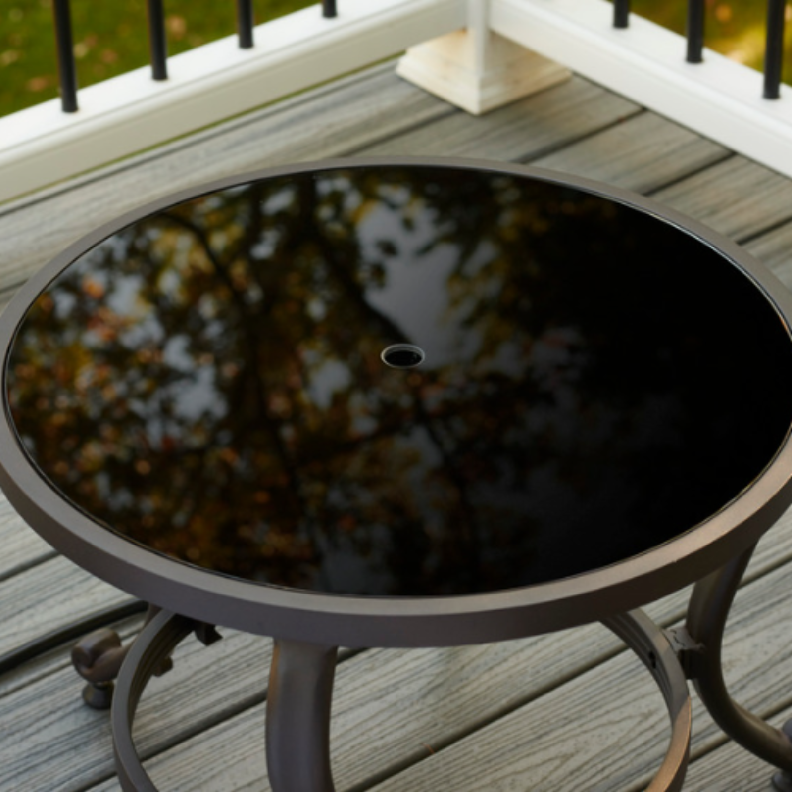 Turn your beautiful gas fire pit into a functional table by covering the burner with one of our glass burner covers.