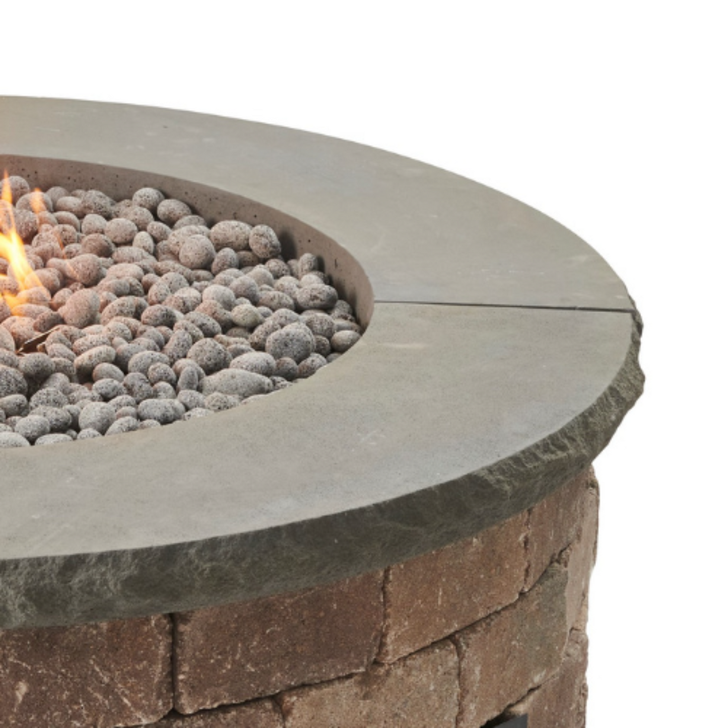 Complete your Round Bronson Block Gas Fire Pit Kit with an elegant, contemporary concrete top.