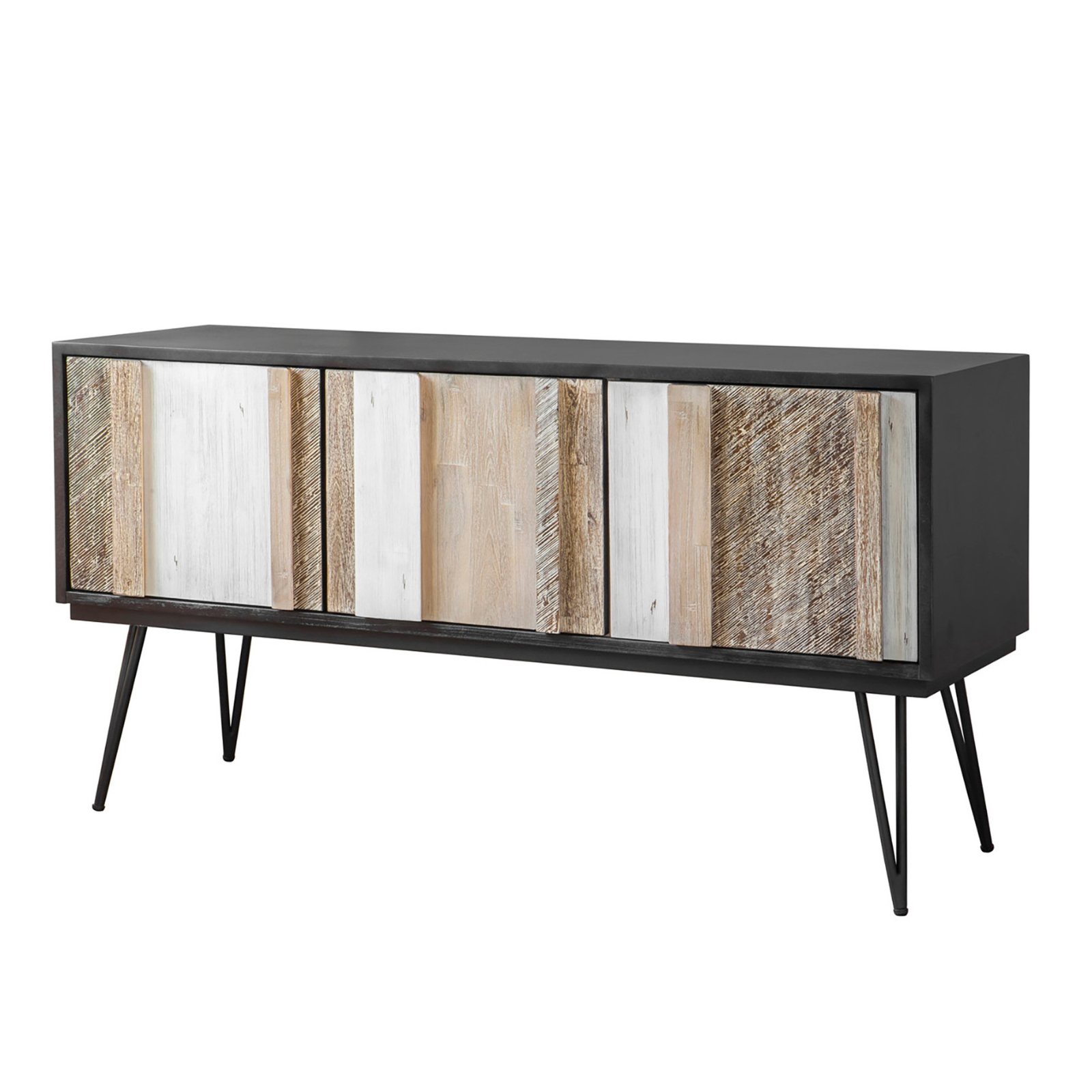 Experience the seamless blend of functionality and design with the Metro Noir Havana Sideboard. Modern farmhouse aesthetic. Crafted from solid acacia wood and iron frame. Ample storage space. Expansive surface for displaying decor or serving essentials. Elevate your space with this conversation-starting piece.