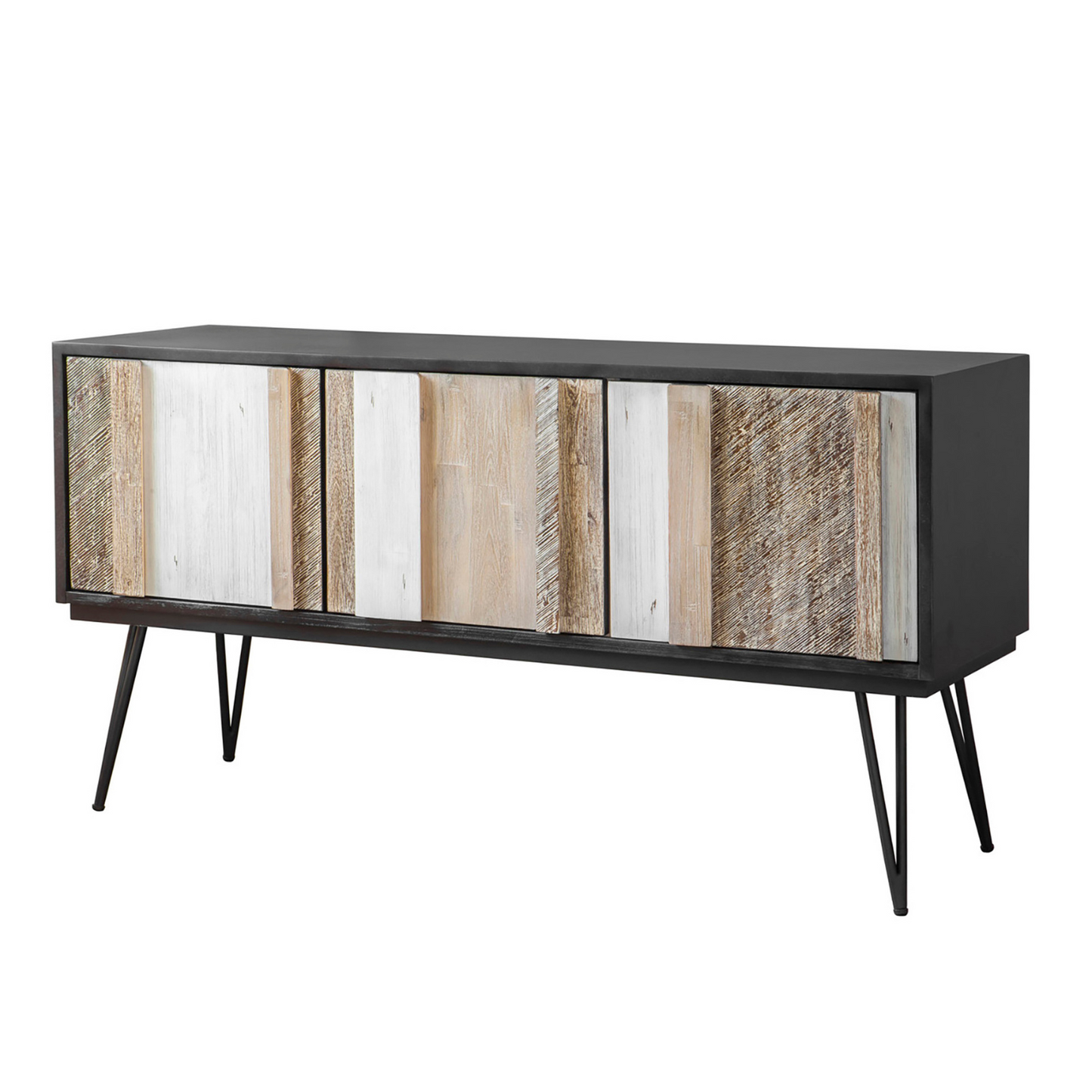 Experience the seamless blend of functionality and design with the Metro Noir Havana Sideboard. Modern farmhouse aesthetic. Crafted from solid acacia wood and iron frame. Ample storage space. Expansive surface for displaying decor or serving essentials. Elevate your space with this conversation-starting piece.