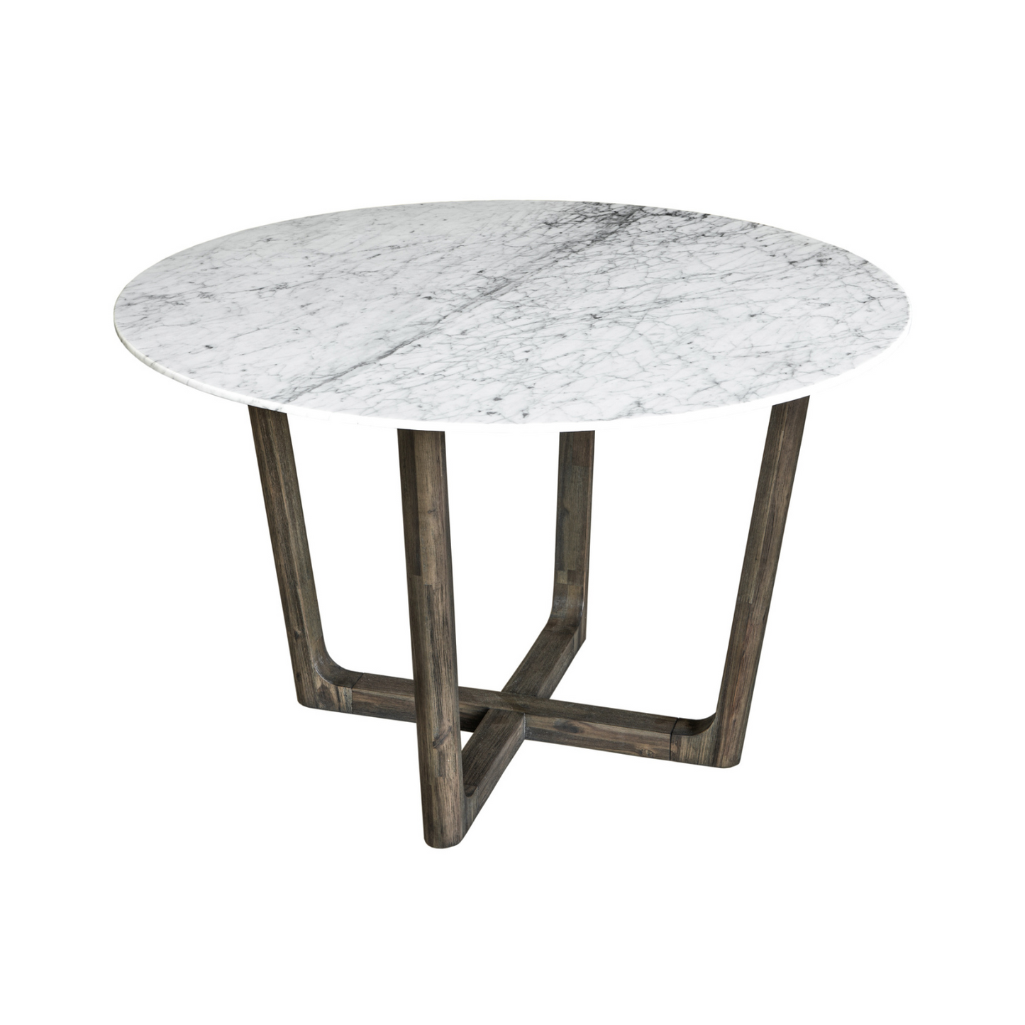 "Experience elegance and functionality with the Aura Round Dining Table, perfect for quaint and medium-sized gatherings. Crafted with solid wood, it exudes durability and refined elegance. Italian Carrara marble top and resilient acacia base. Comfortably seats four, creating memorable meal times in a stylish dining space."