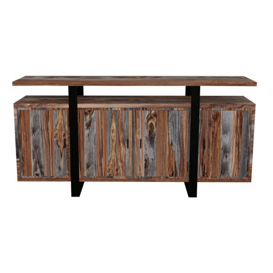 The natural Sheesham Wood Sideboard is a modern take on the traditional buffet. The  Sideboard is made of sheesham wood, with a natural finish that gives it a warm, welcoming look.