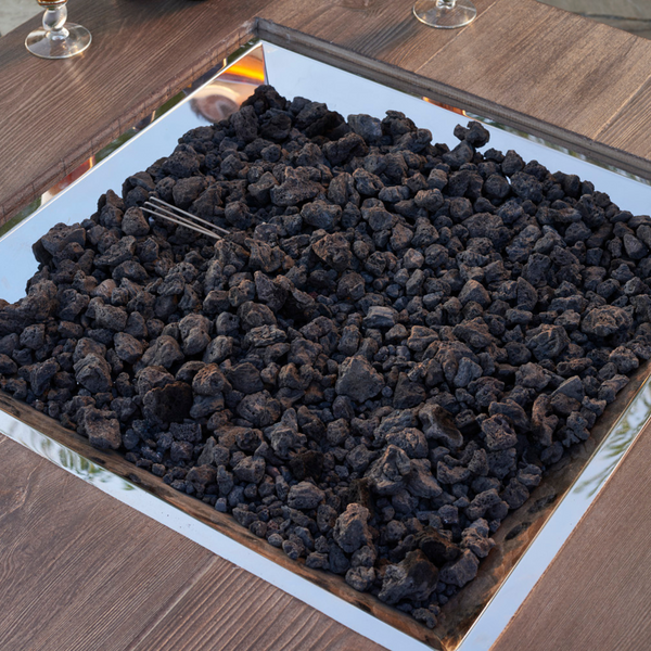 Complete your gas fire pit table or fireplace with beautiful Authentic black lava Rocks, and provide an elegant finish, great for both modern and traditional styles.