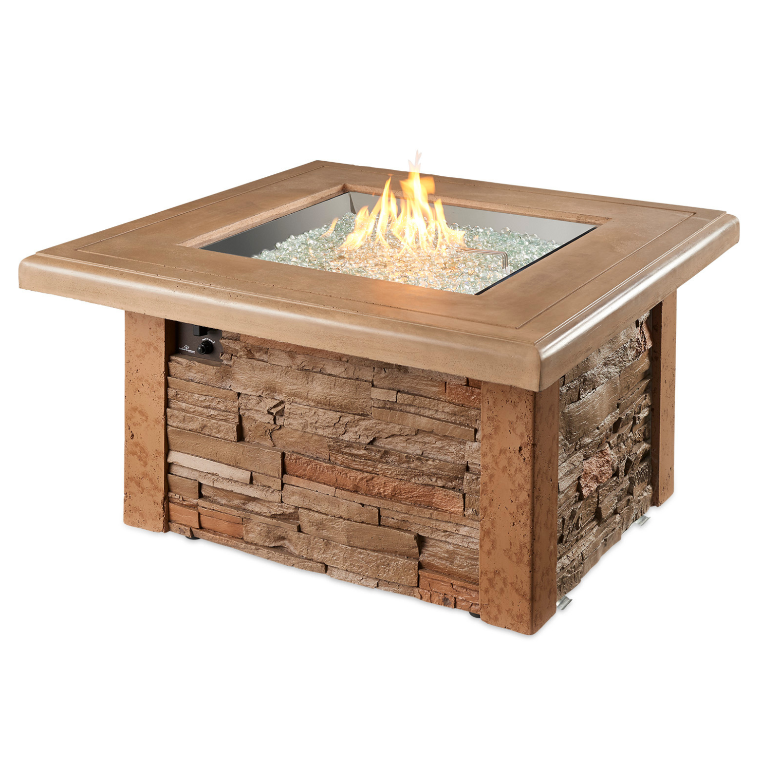 Elevate your outdoor space with the Sierra Square Gas Fire Pit Table. Rustic charm meets modern functionality with its faux stone construction and versatile design. Gather around the mesmerizing fire and enjoy cozy evenings outdoors.