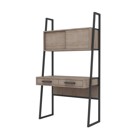 "Add industrial elegance to your space with the Irondale Modular Desk. Delicate wood grains framed by a chic grey iron structure. Combining form and function, it is an outstanding addition to any room. Robust design provides a sturdy workspace, making a strong and stylish statement."