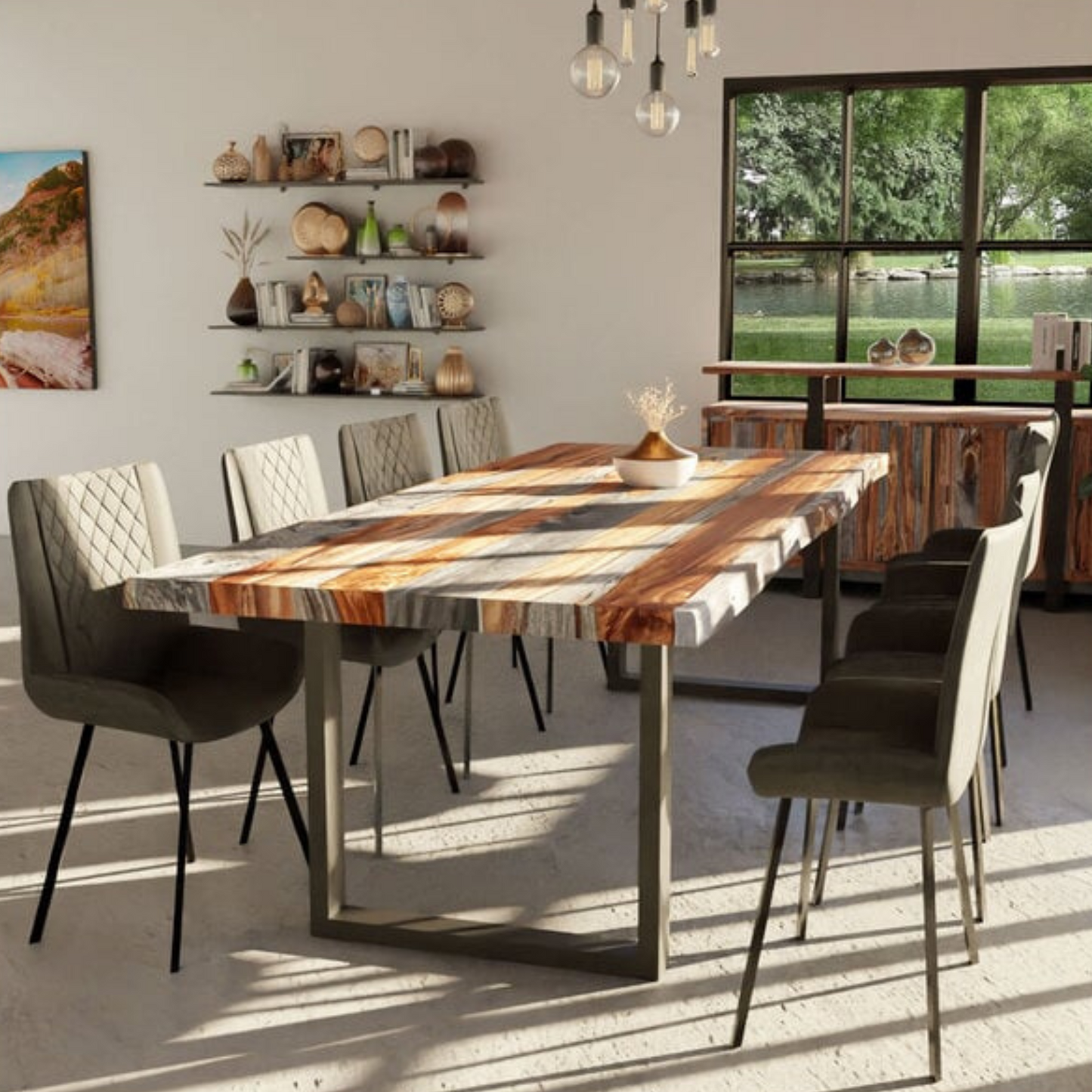 [TOP ONLY] Dining Table - Live Edge Sheesham Wood - More Sizes