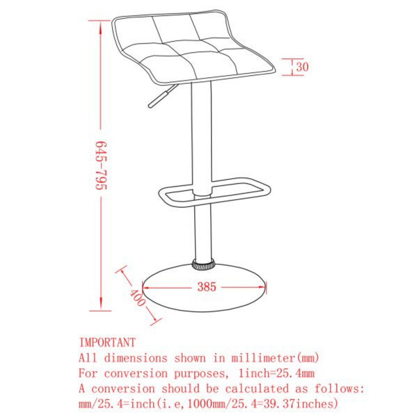 PLUTO - Fabric Upholstery Adjustable Air Lift Swivel Stool (set of 2) - More Colors