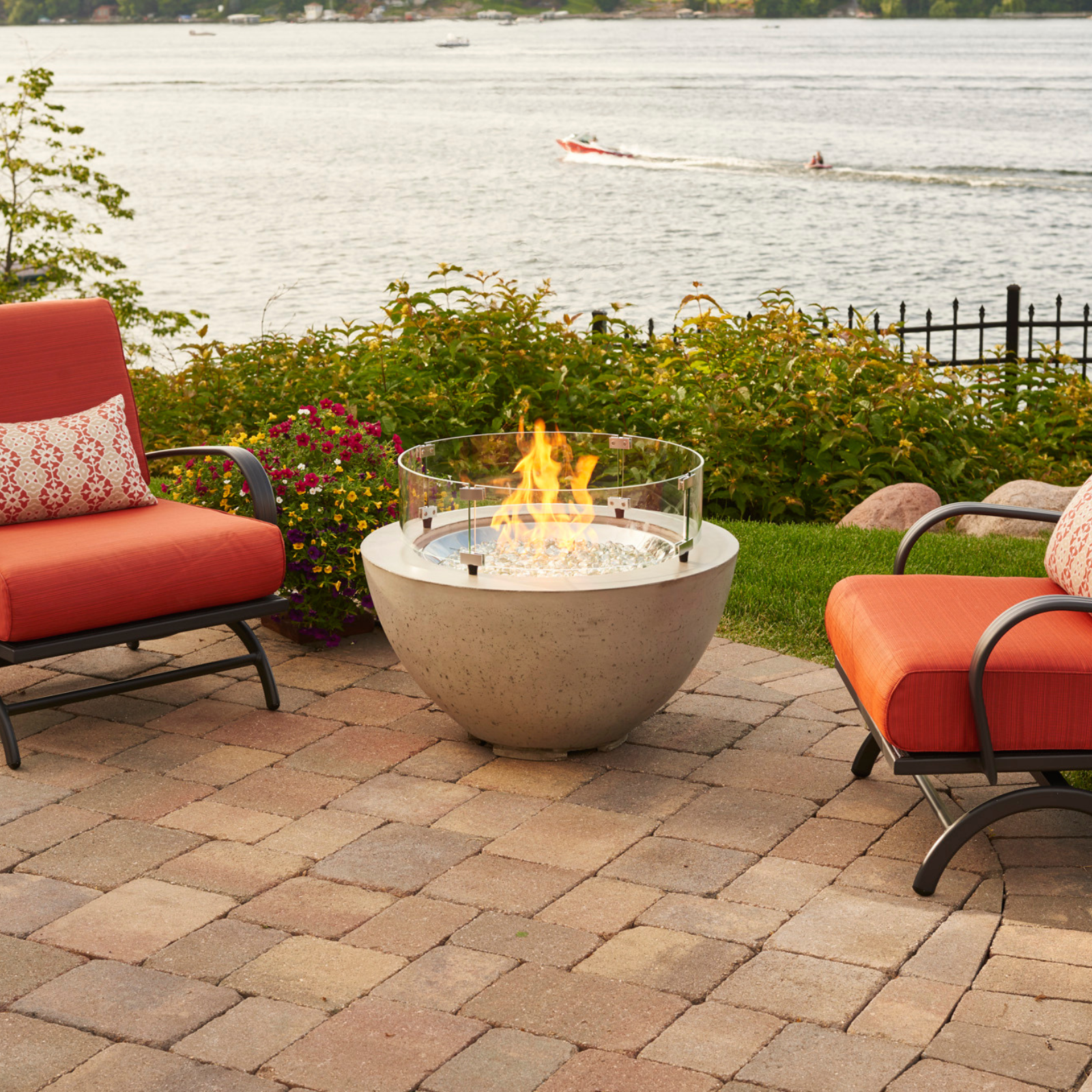 Enhance your outdoor gatherings with the Cove 29" Round Gas Fire Pit Bowl. Enjoy warmth, ambiance, and stylish design in your backyard oasis.