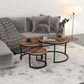 This round coffee table set is designed for limited spaces and to use in any room. It is practical, space saving and has a great style. It can be used as an office desk, a living room table or a night stand.