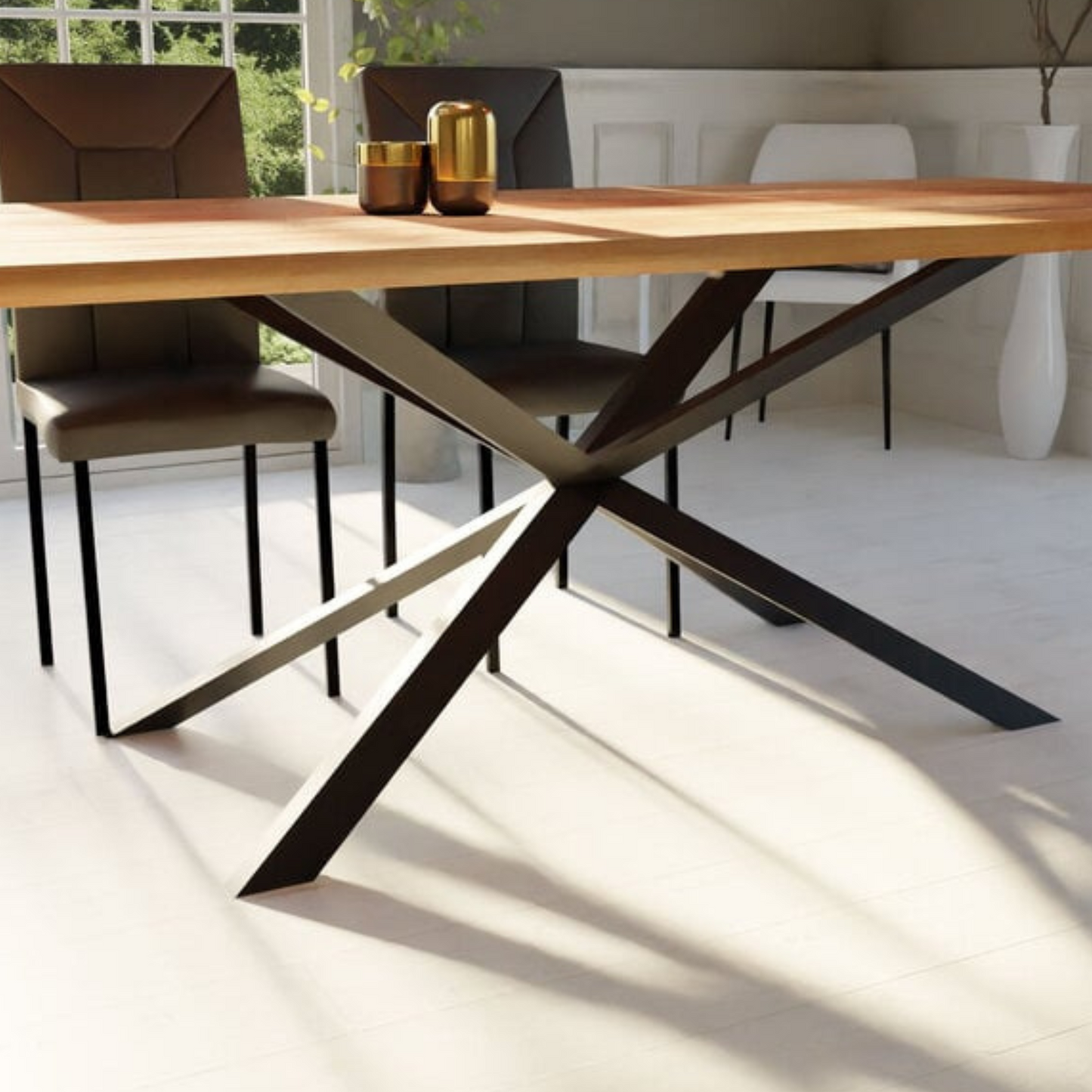 My prime furniture black SPIDER table legs are a beautiful and durable option for your dining room. They are made from steel and offer the perfect balance between resistance and durability.