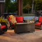 Enhance your patio with the Montego Gas Fire Pit Table. Its sleek design features a 12” x 42” Crystal Fire® Plus Burner, mesmerizing flames, and a black glass top. The durable wicker base adds style and is built to withstand outdoor conditions. Compatible with propane and natural gas, it's perfect for outdoor gatherings.