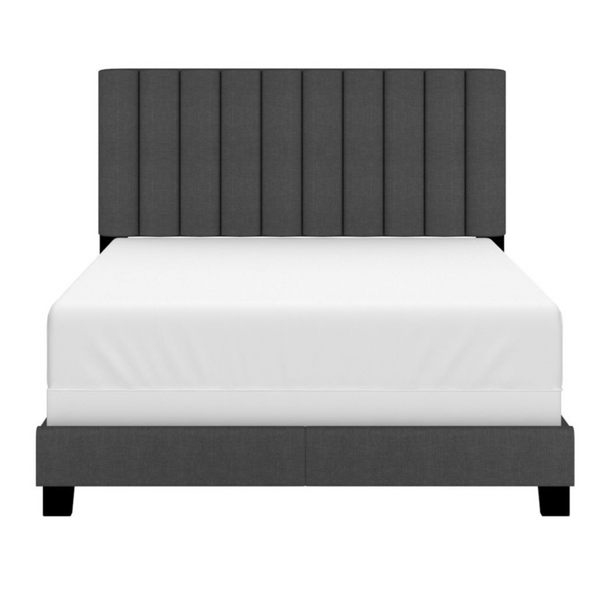 The JEDD bed frame with vertical panel tufting on headboard is made of textured fabric upholstery. This bed is a great start to bringing that simple, beautiful style to all bedrooms.