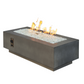 "Enhance your outdoor space with the Cove 54" Linear Gas Fire Pit Table. Propane and natural gas operation. Supercast™ concrete top in White, Midnight Mist, or Natural Grey. Unique color variations and casual pitting add character. Create a warm and inviting ambiance for relaxation and memorable moments."