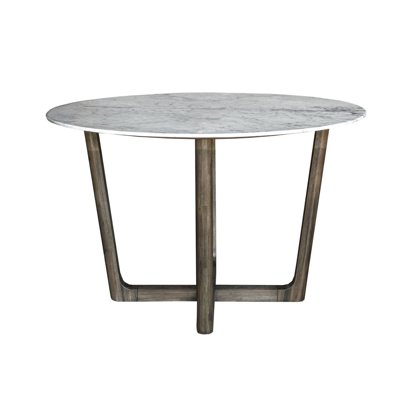 AURA ROUND DINING TABLE - 47" - Acacia Wood/Carrera Marble