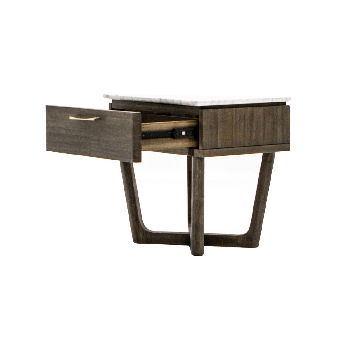 AURA NIGHTSTAND - Acacia Wood/Carrera Marble