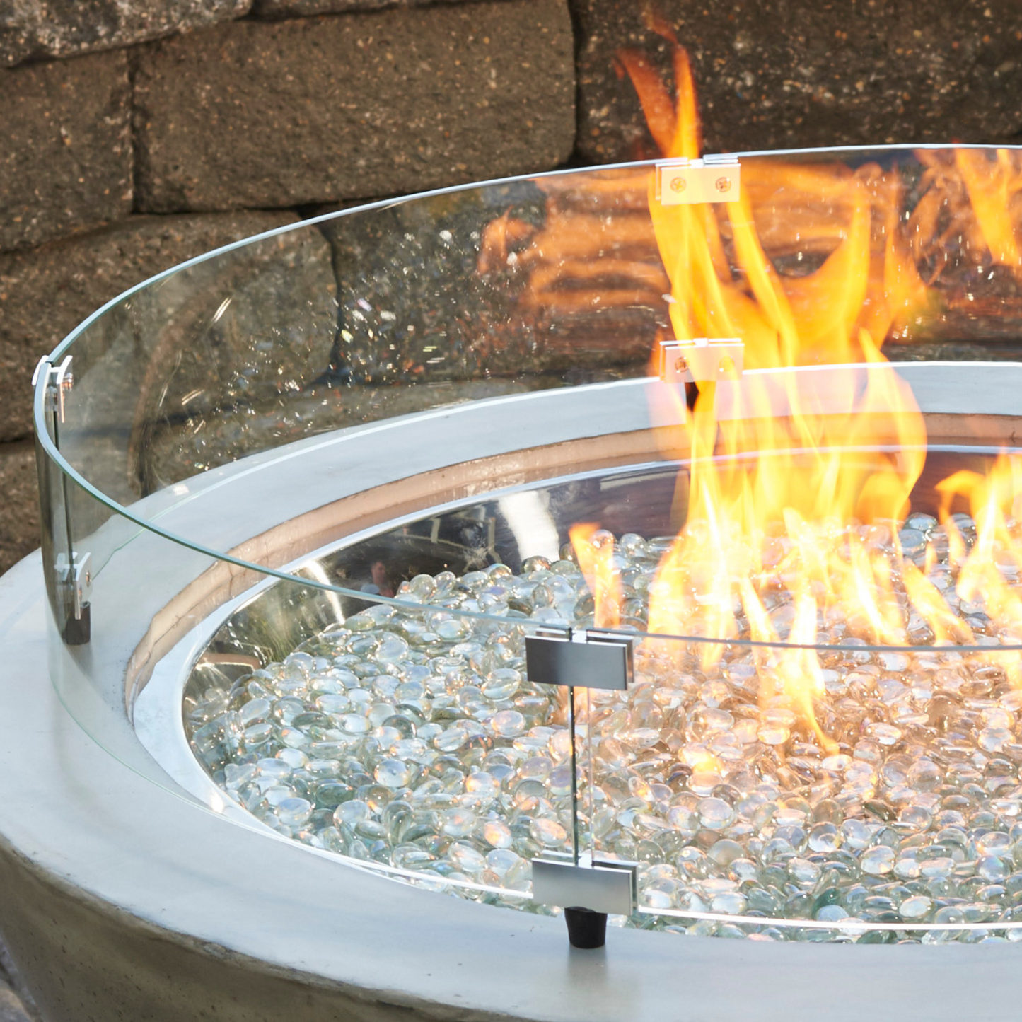 Fire Pit Round Glass Wind Guards - More Sizes