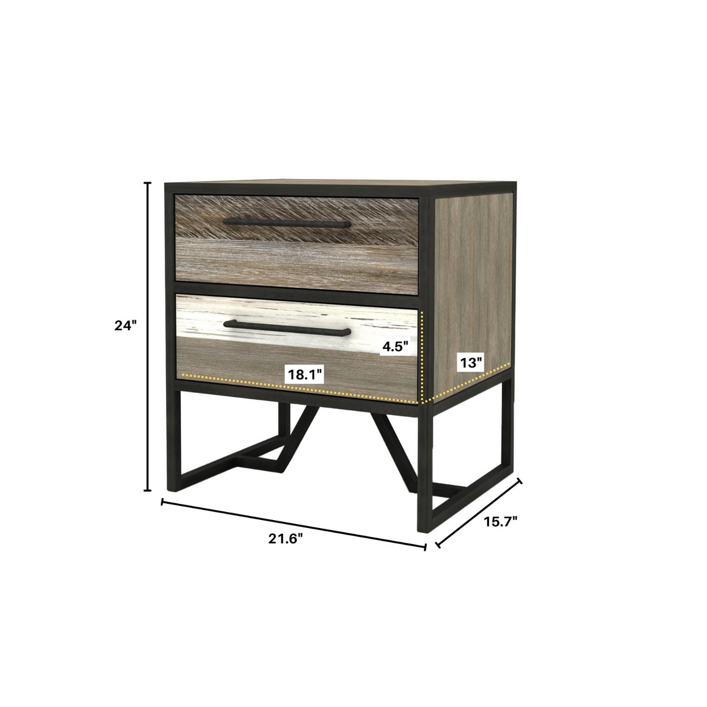 METRO HAVANA NIGHTSTAND - Acacia Wood/Iron