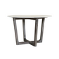 AURA ROUND DINING TABLE - 47" - Acacia Wood/Carrera Marble