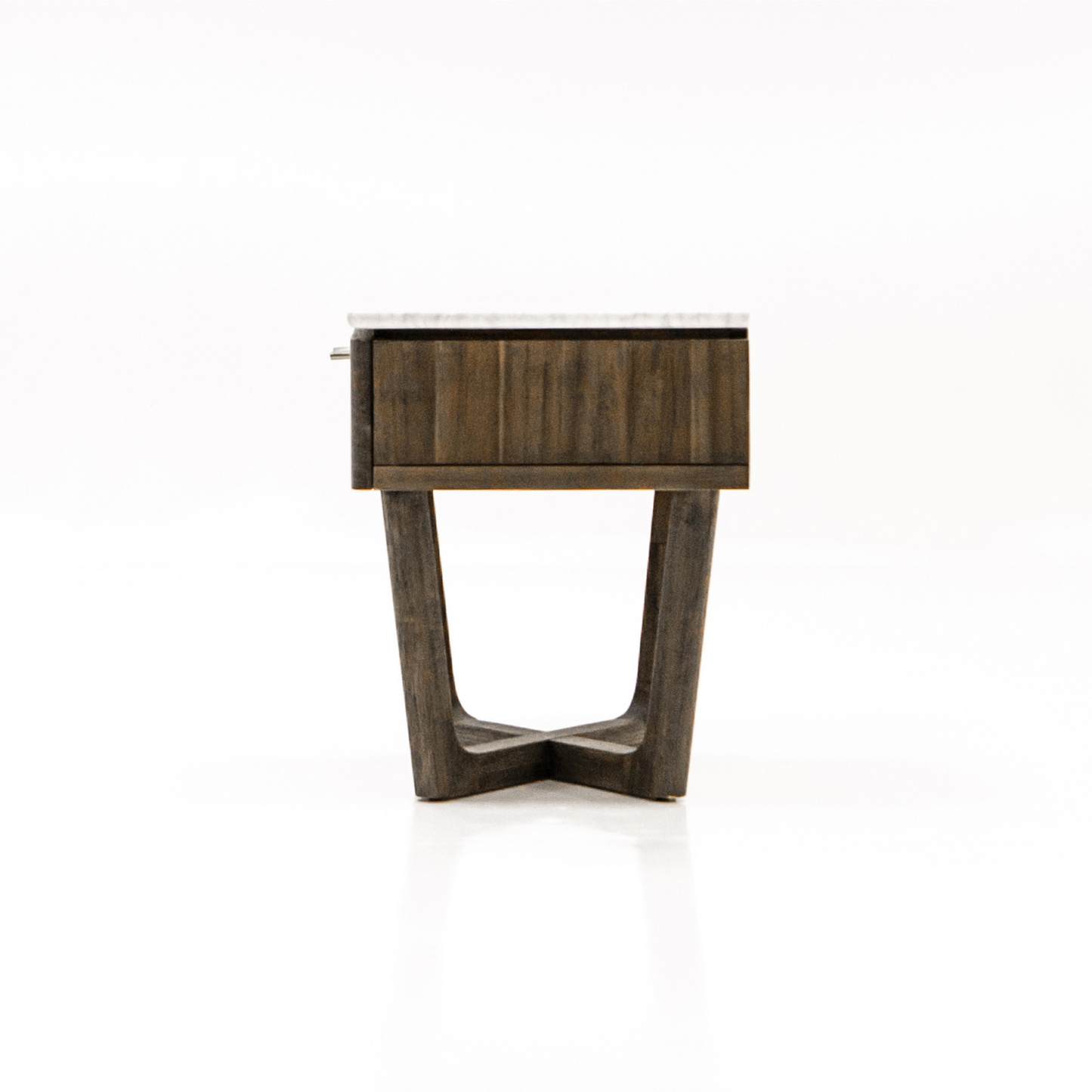 AURA NIGHTSTAND - Acacia Wood/Carrera Marble