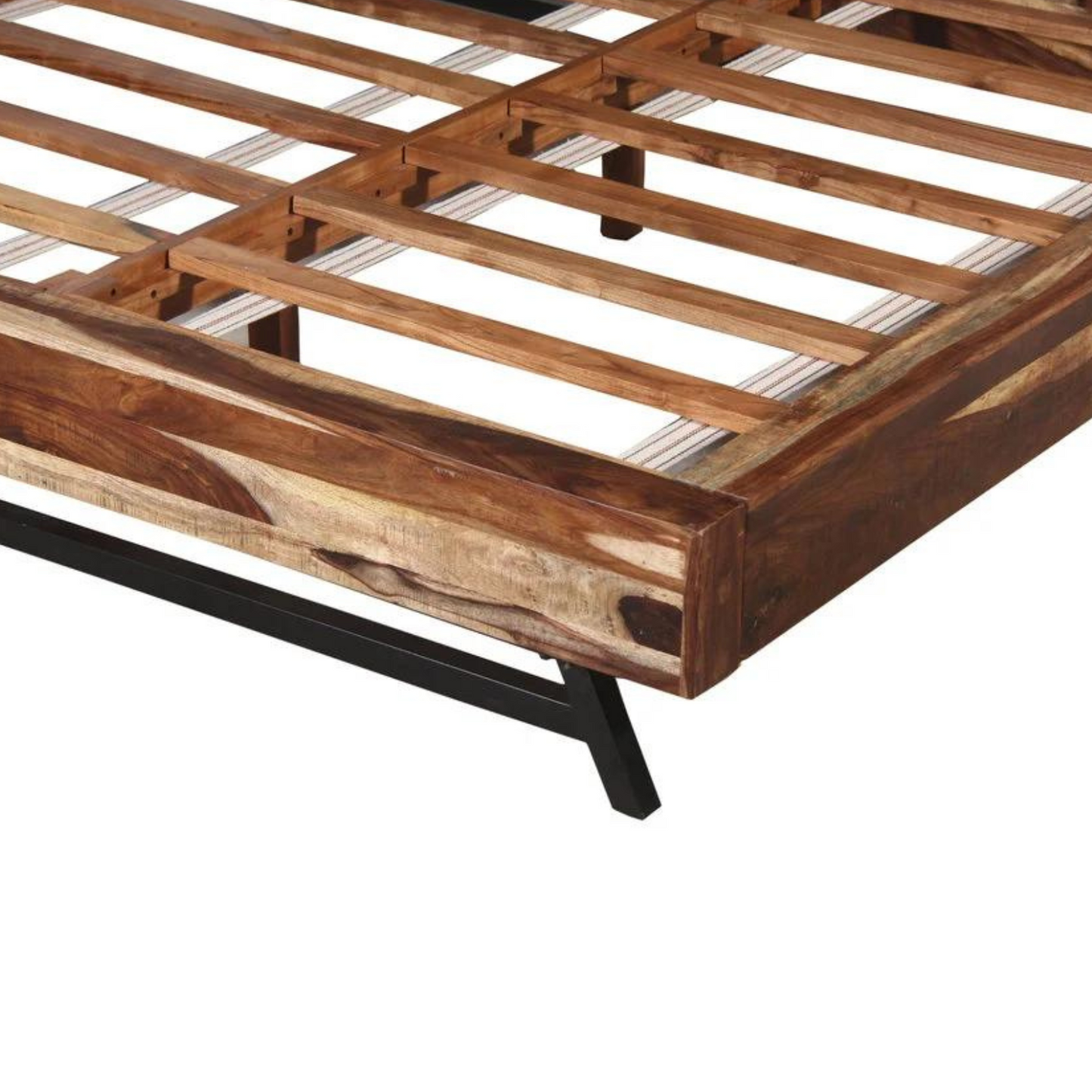 Bed Frame With Tall Panel - Sheesham Wood - More Sizes