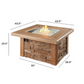 SIERRA - 43" - Square Gas Fire Pit Table