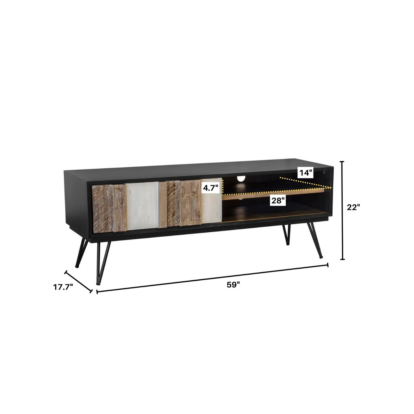 METRO NOIR HAVANA MEDIA UNIT - Acacia Wood/Iron