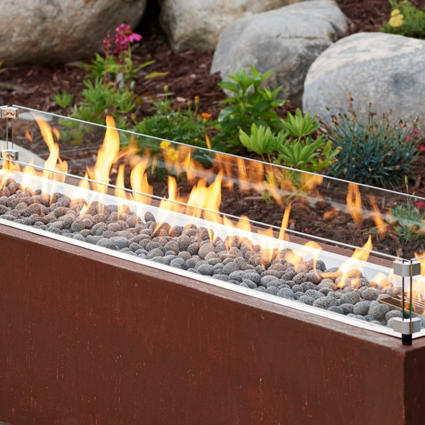 Fire Pit Linear Glass Wind Guards - More Sizes