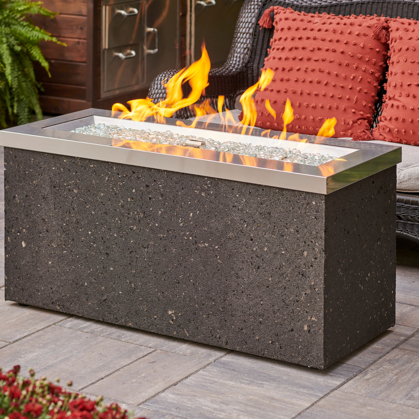 STAINLESS STELL KEY LARGO - 48" - Linear Gas Fire Pit Table