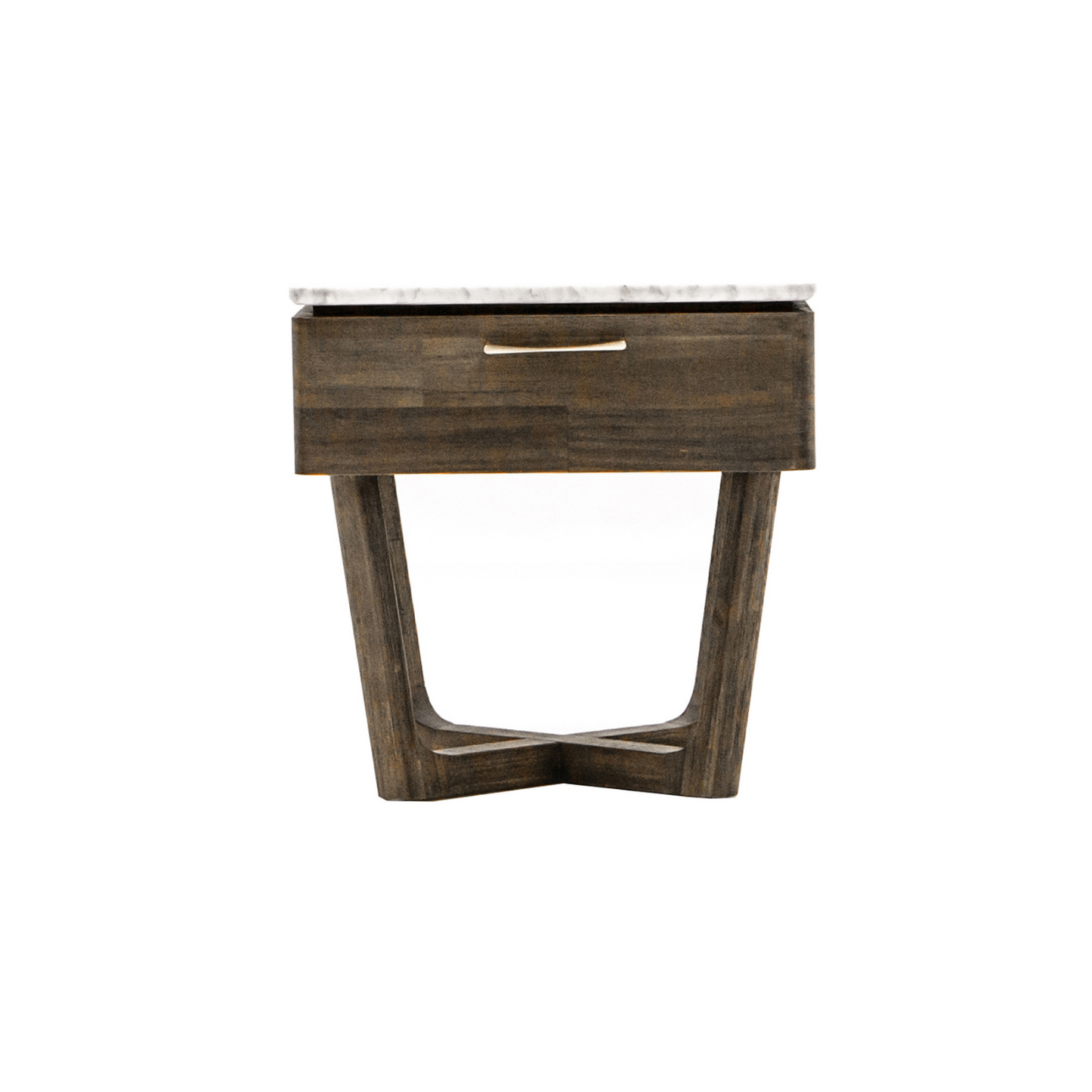 AURA NIGHTSTAND - Acacia Wood/Carrera Marble