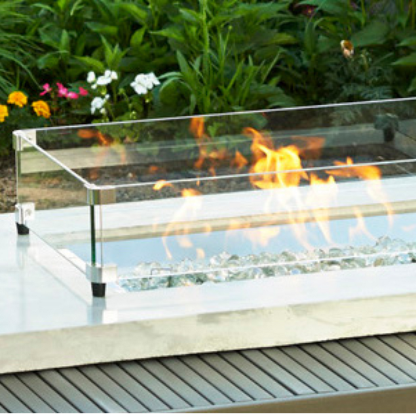 Fire Pit Linear Glass Wind Guards - More Sizes