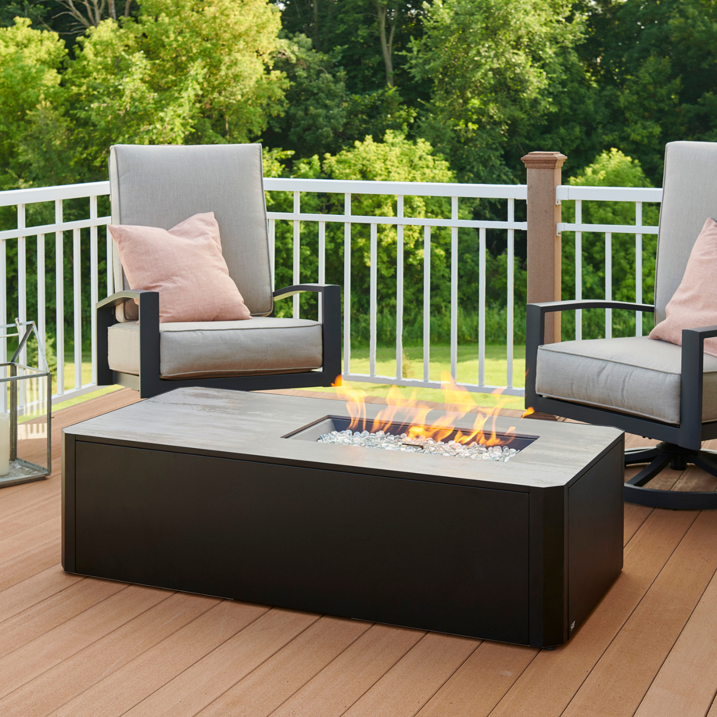 KINNEY - 55" - Rectangular Gas Fire Pit Table