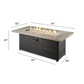 CEDAR RIDGE - 61" - Linear Gas Fire Pit Table