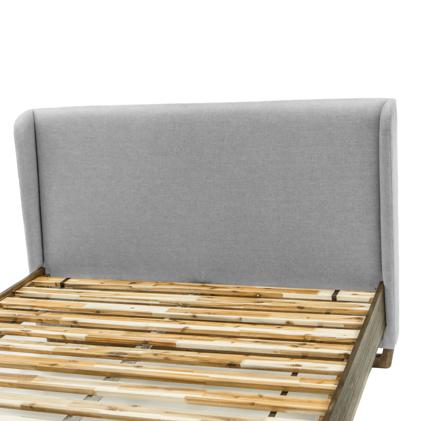 AURA BED - King/Queen - Solid Acacia/Fabric Upholstered