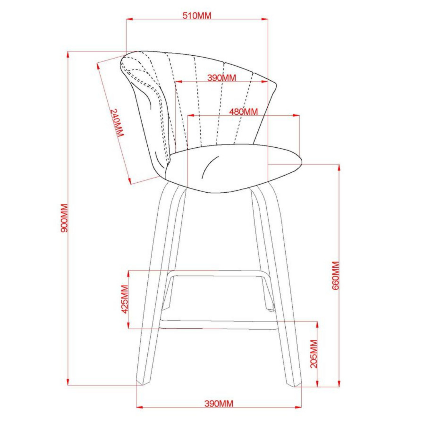 TULA - Counter Stool - Velvet Fabric - 360° Swivel Seat - More Colors