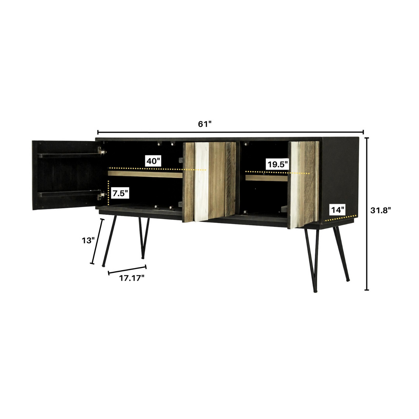 METRO NOIR HAVANA SIDEBOARD - Acacia Wood/Iron