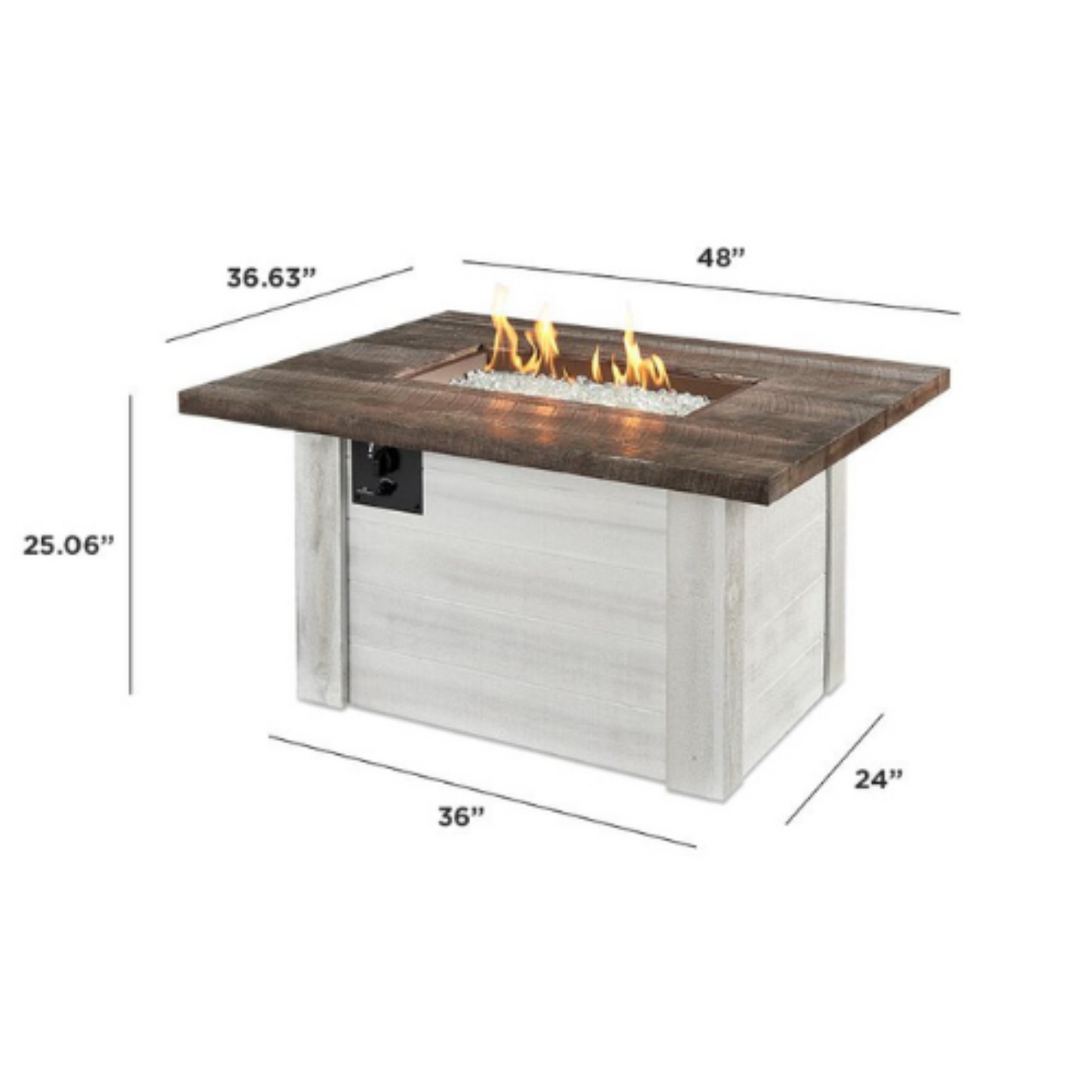 ALCOTT - 48" - Rectangular Gas Fire Pit Table