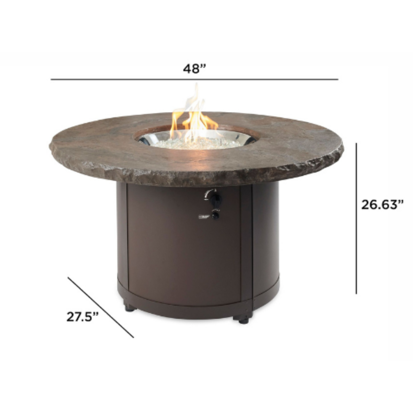 BEACON - 48" - Round Gas Fire Pit Table