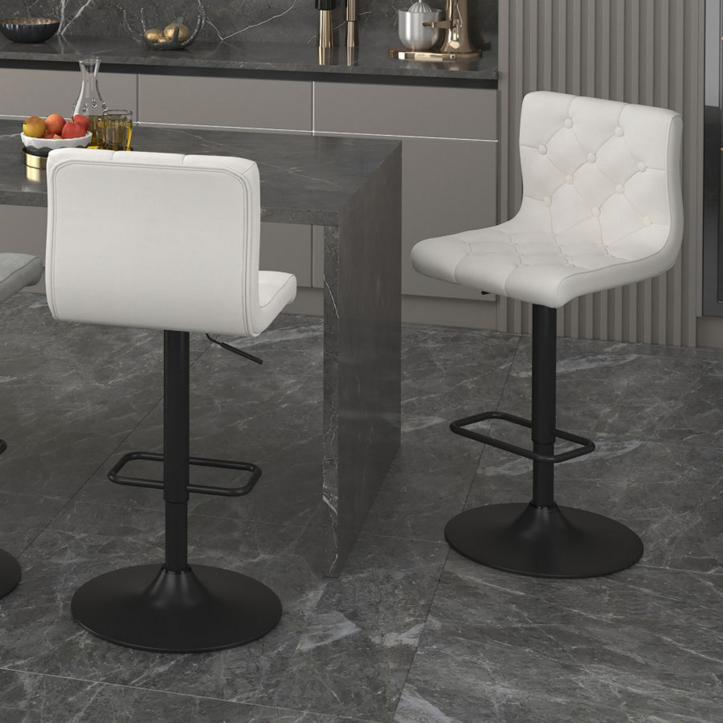 DEX II - Fabric Upholstered Adjustable Air Lift Swivel Stool (set of 2) - More Colors