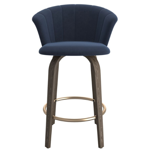 TULA - Counter Stool - Velvet Fabric - 360° Swivel Seat - More Colors